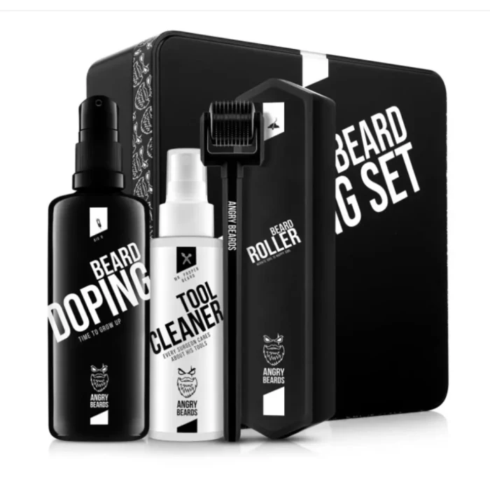 Zestaw na porost brody Roller & Doping Angry Beards