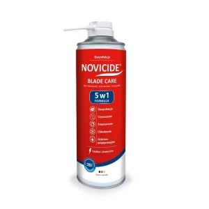 Spray do dezynfekcji narzędzi barberskich w aerozolu 5w1 Blade Care - Novicide - 500ml