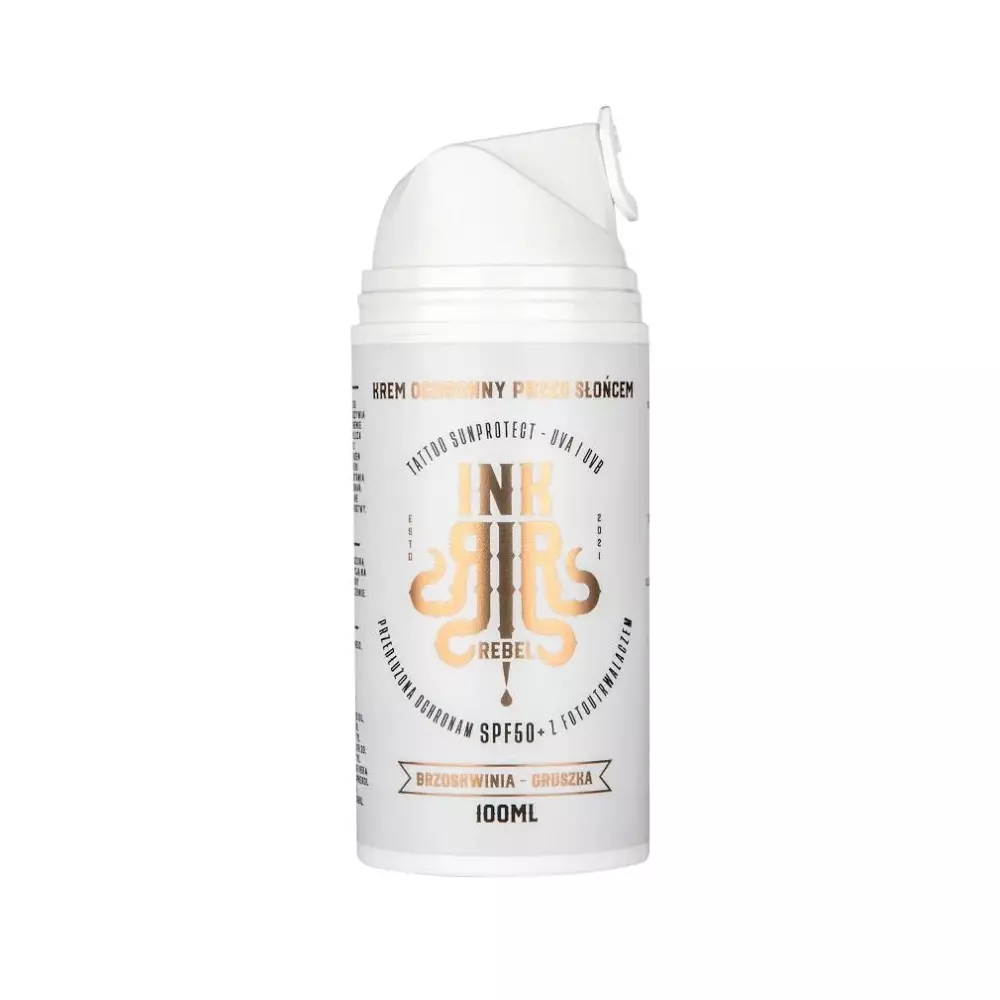 Krem ochronny do tatuażu SPF50+ brzoskwinia-gruszka - InkRebel - 100ml
