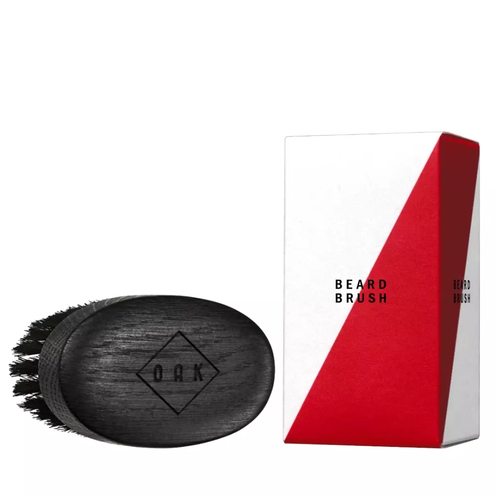 Щётка для бороды Oak Beard Brush, дуб, щетина кабана, 92 × 51 мм