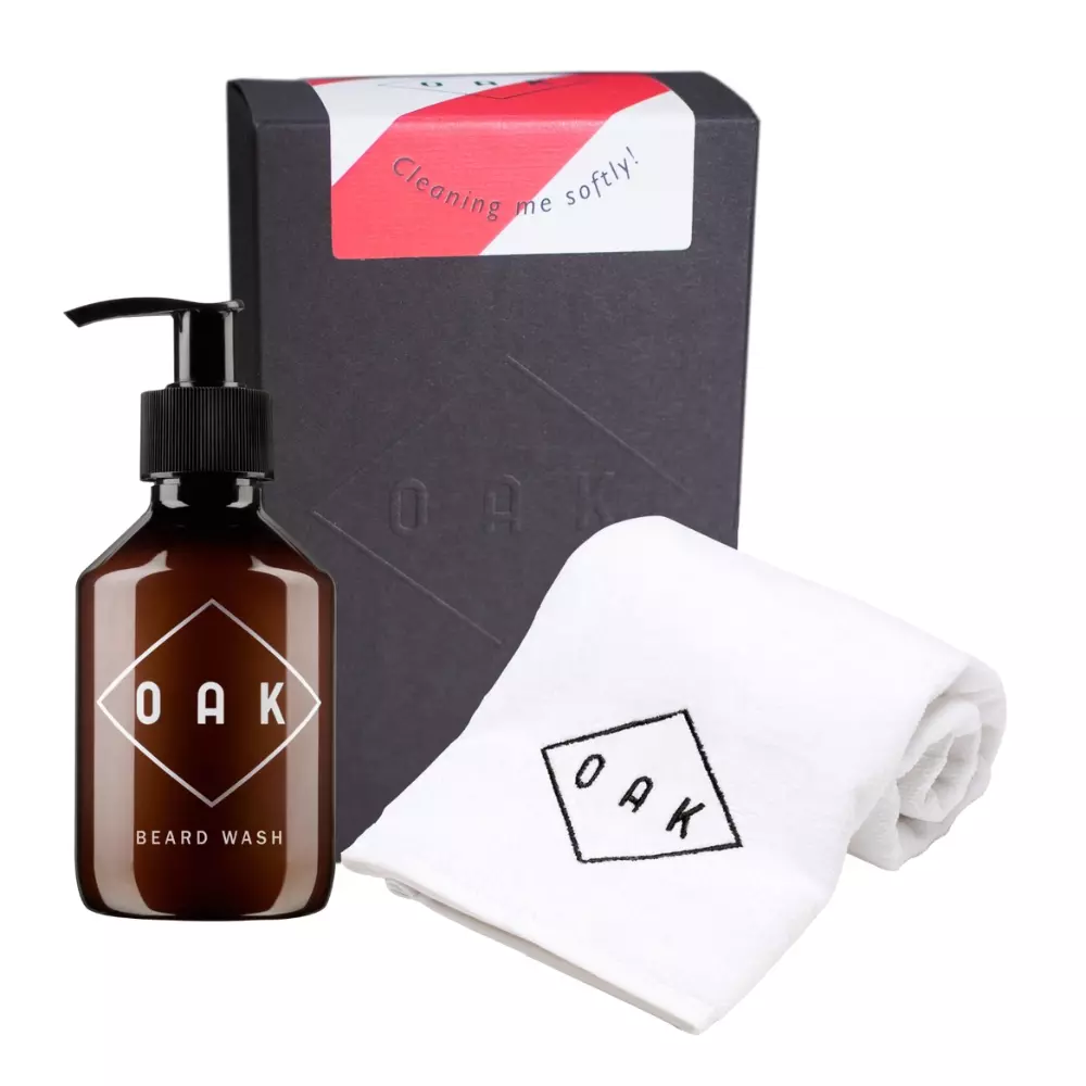 Набор для мытья бороды Oak Gentle Beard Cleaning Kit: гель и полотенце 40 × 50 см